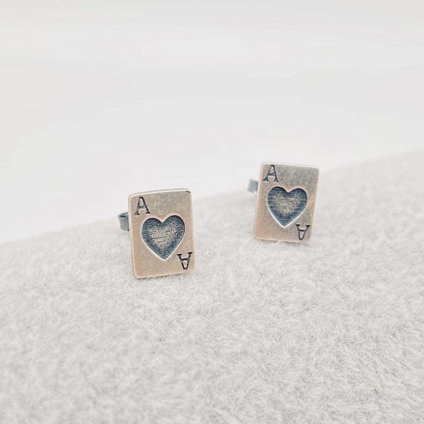S925 Sterling Silver Ace Stud Earrings