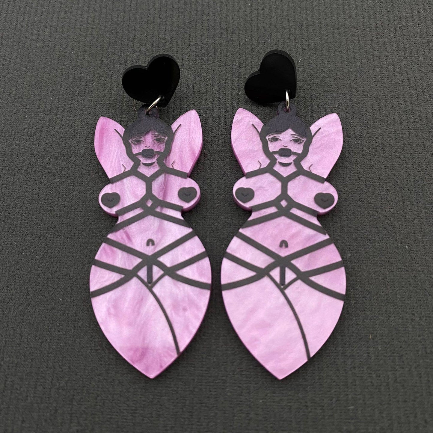 Acrylic Sexy Woman Dangle Earrings