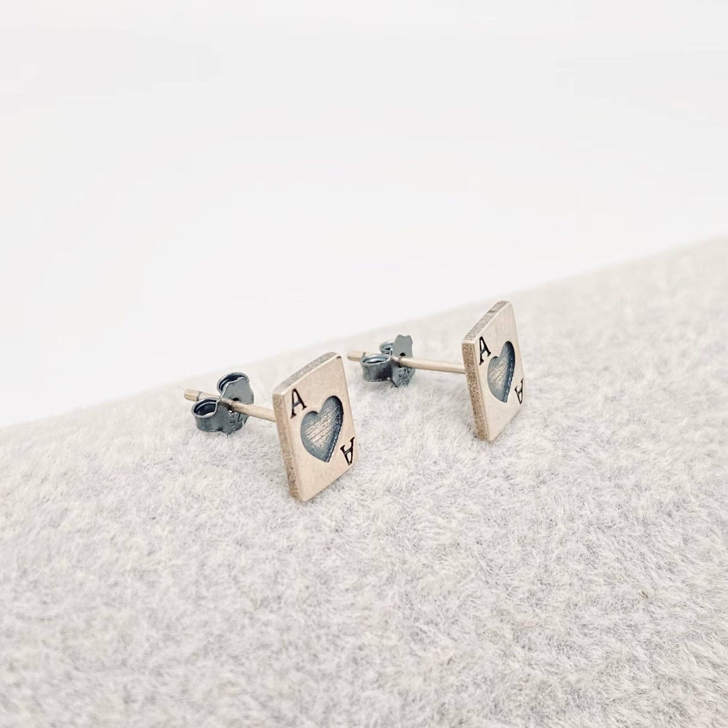 S925 Sterling Silver Ace Stud Earrings