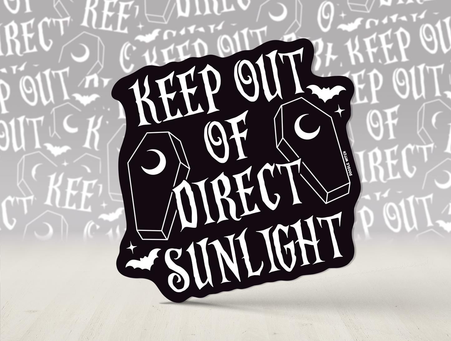 Keep out of Sunlight Sticker, Goth Witch Stickers