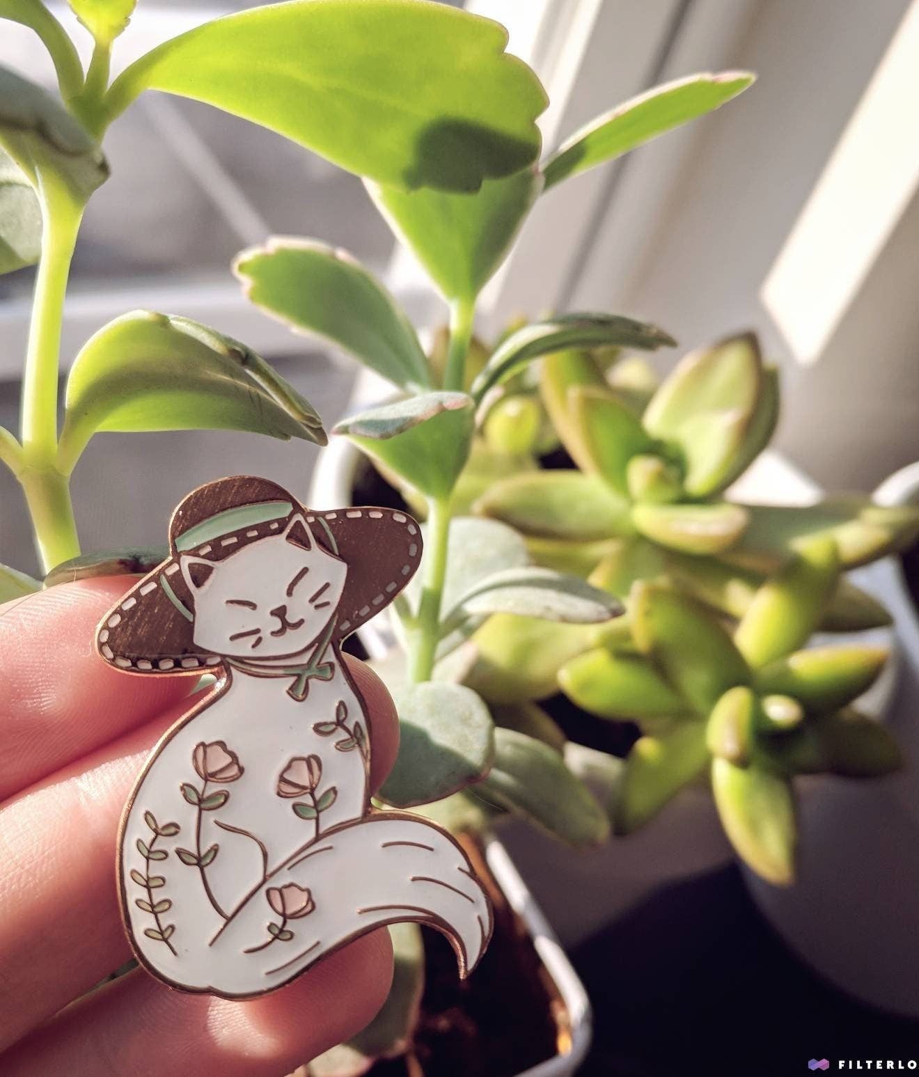 Garden Witch Kitty Enamel Pin