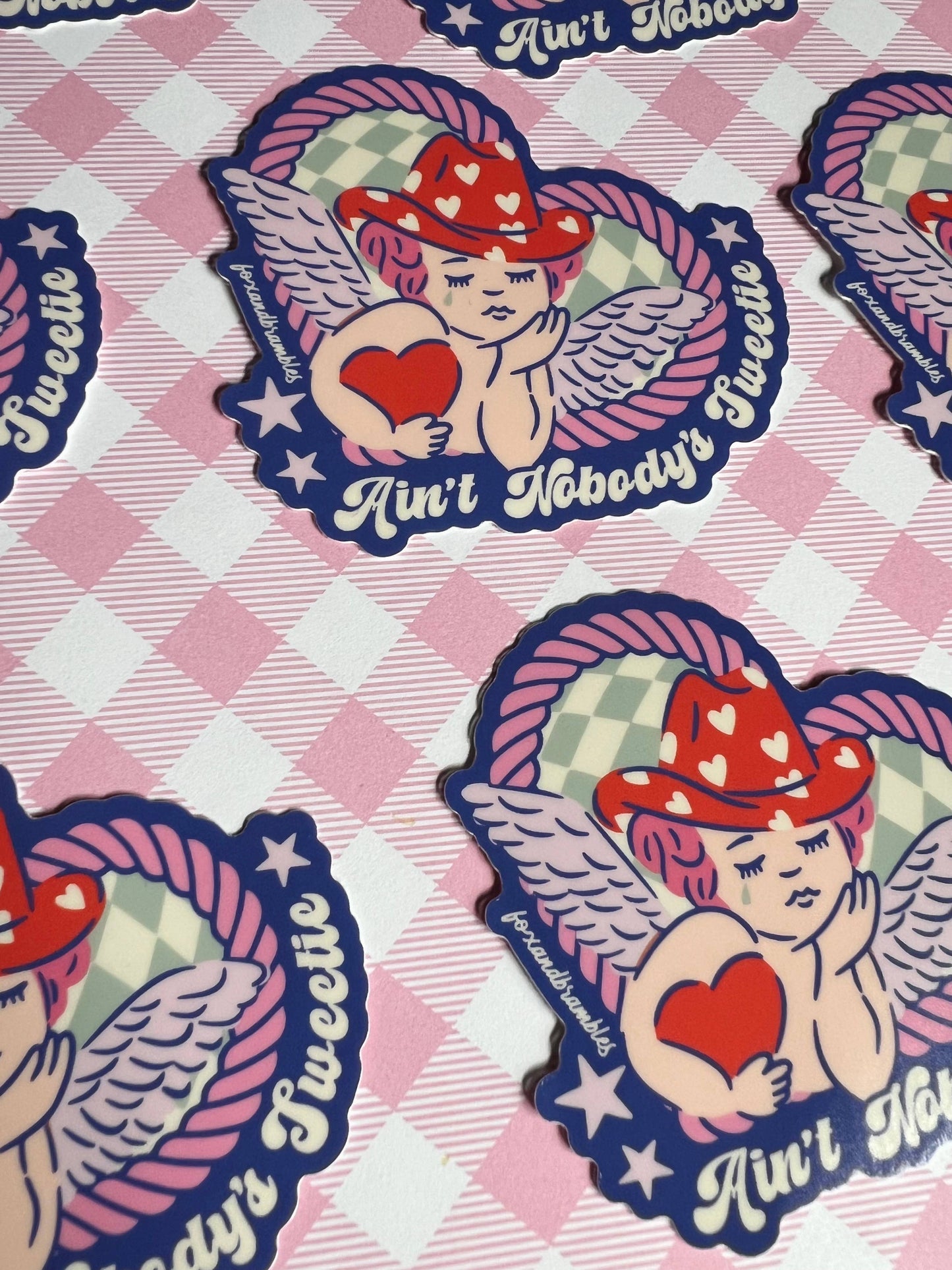 Nobody’s Sweetie Cowboy Cupid Sticker