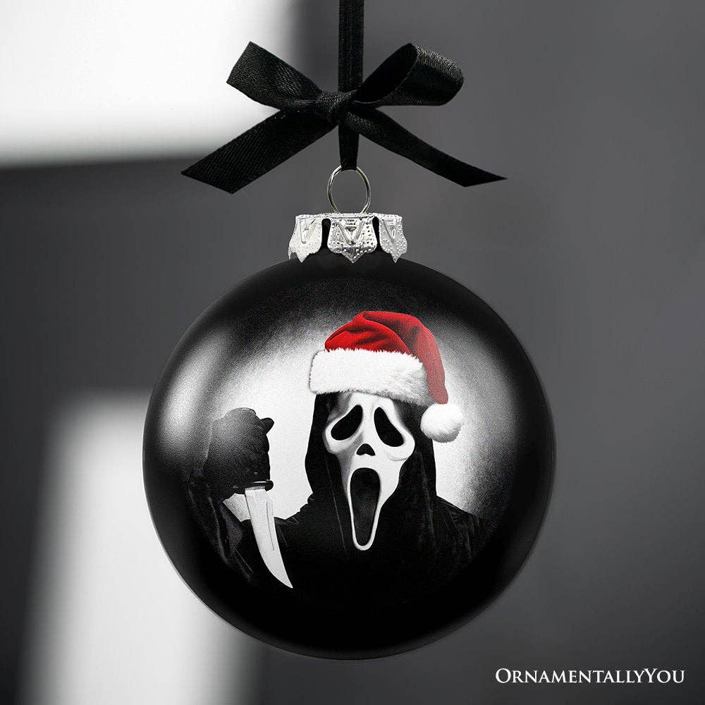 Christmas Spooky Portrait Glass Ornament