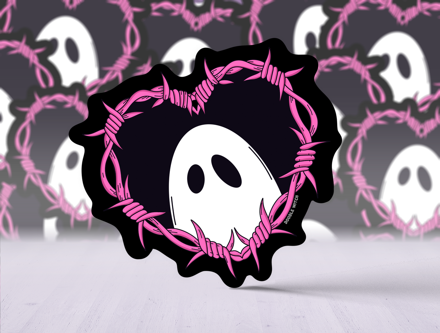 Barbed Wire Ghost Sticker