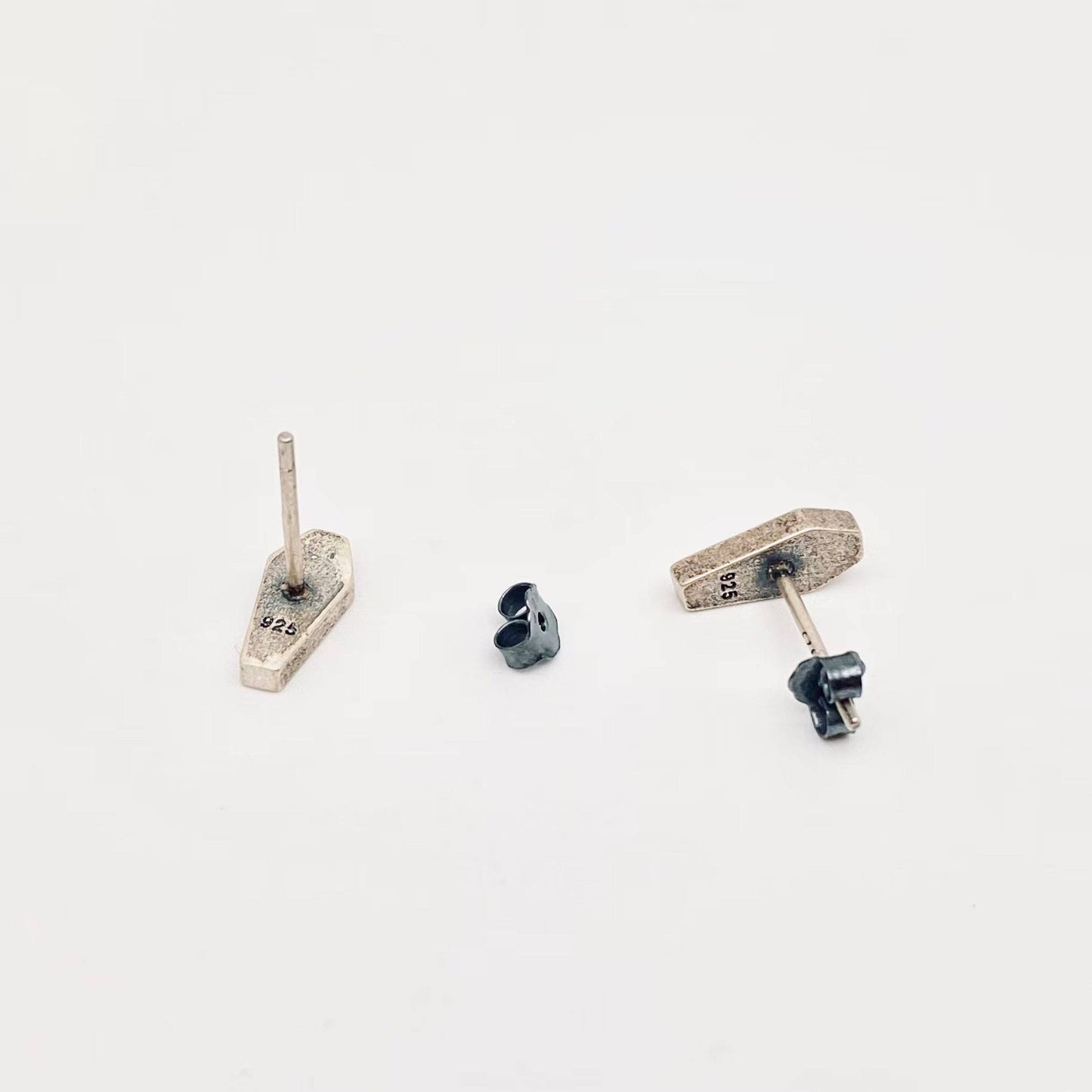 S925 Sterling Silver Coffin Ear Studs