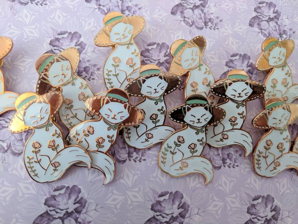 Garden Witch Kitty Enamel Pin