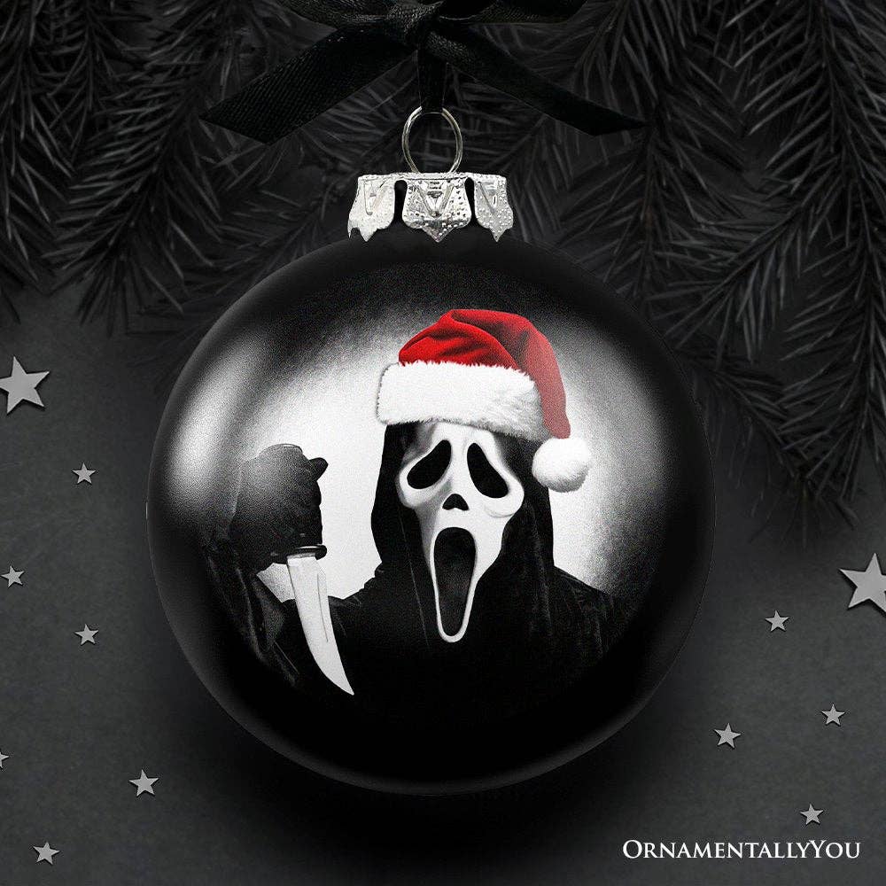 Christmas Spooky Portrait Glass Ornament