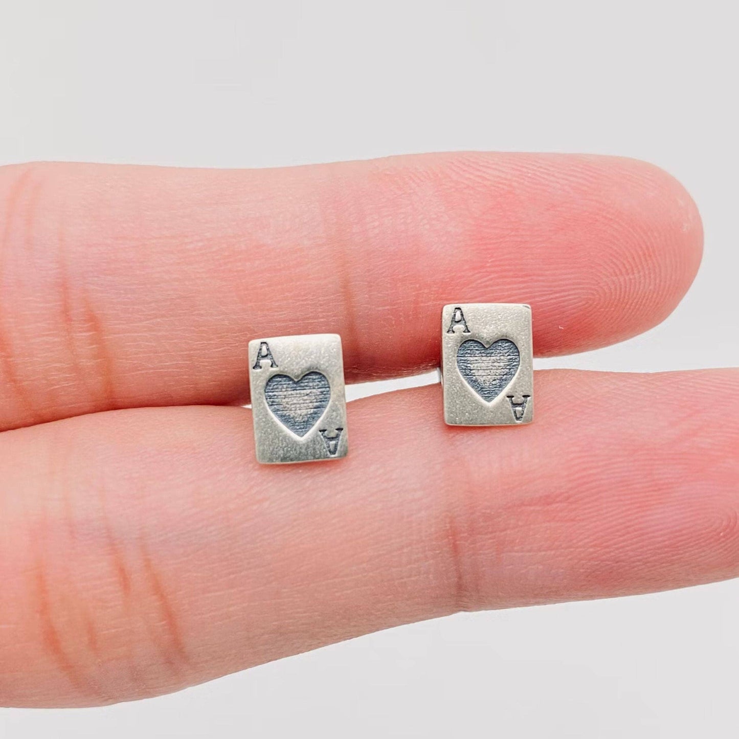 S925 Sterling Silver Ace Stud Earrings