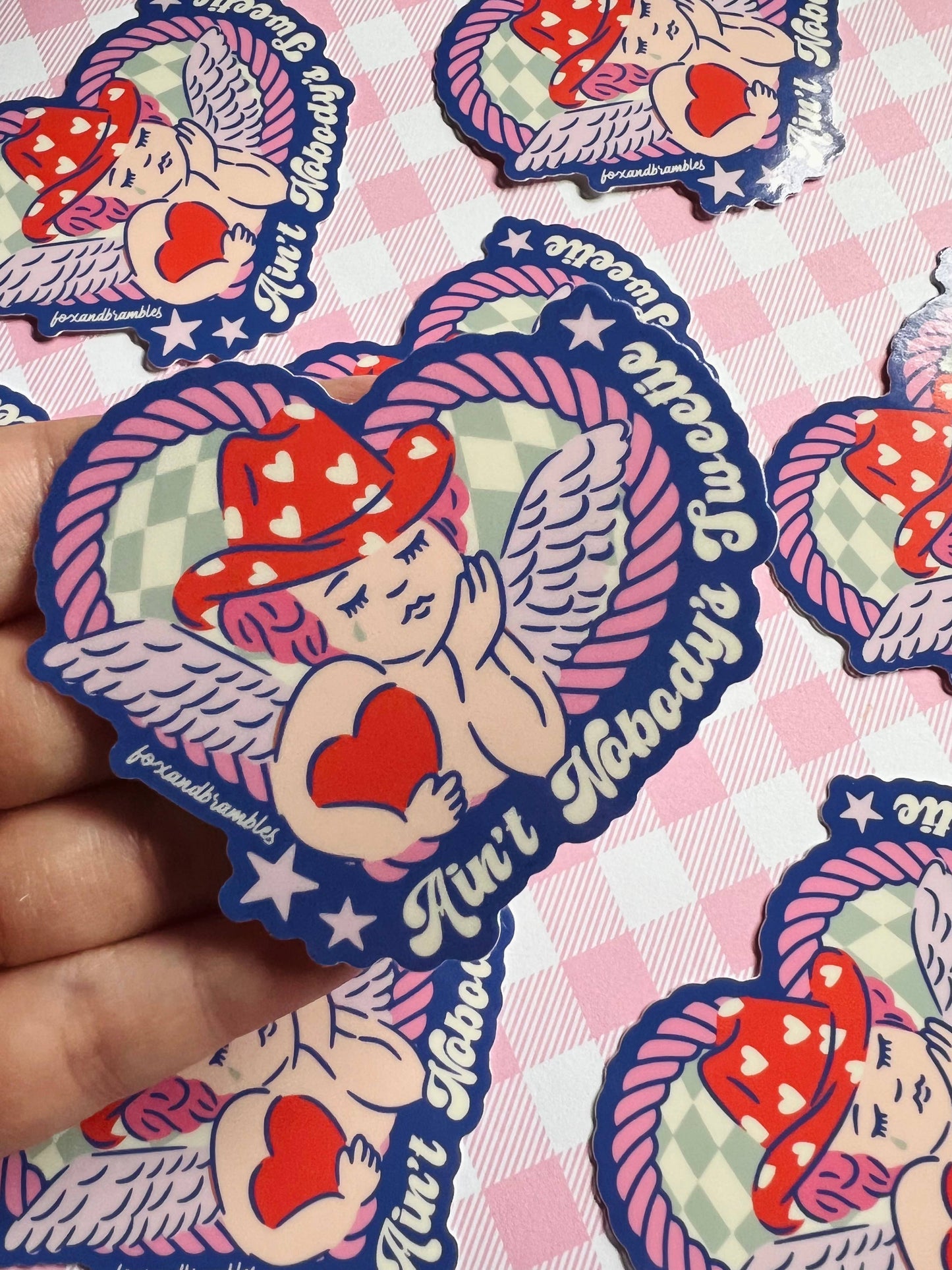 Nobody’s Sweetie Cowboy Cupid Sticker