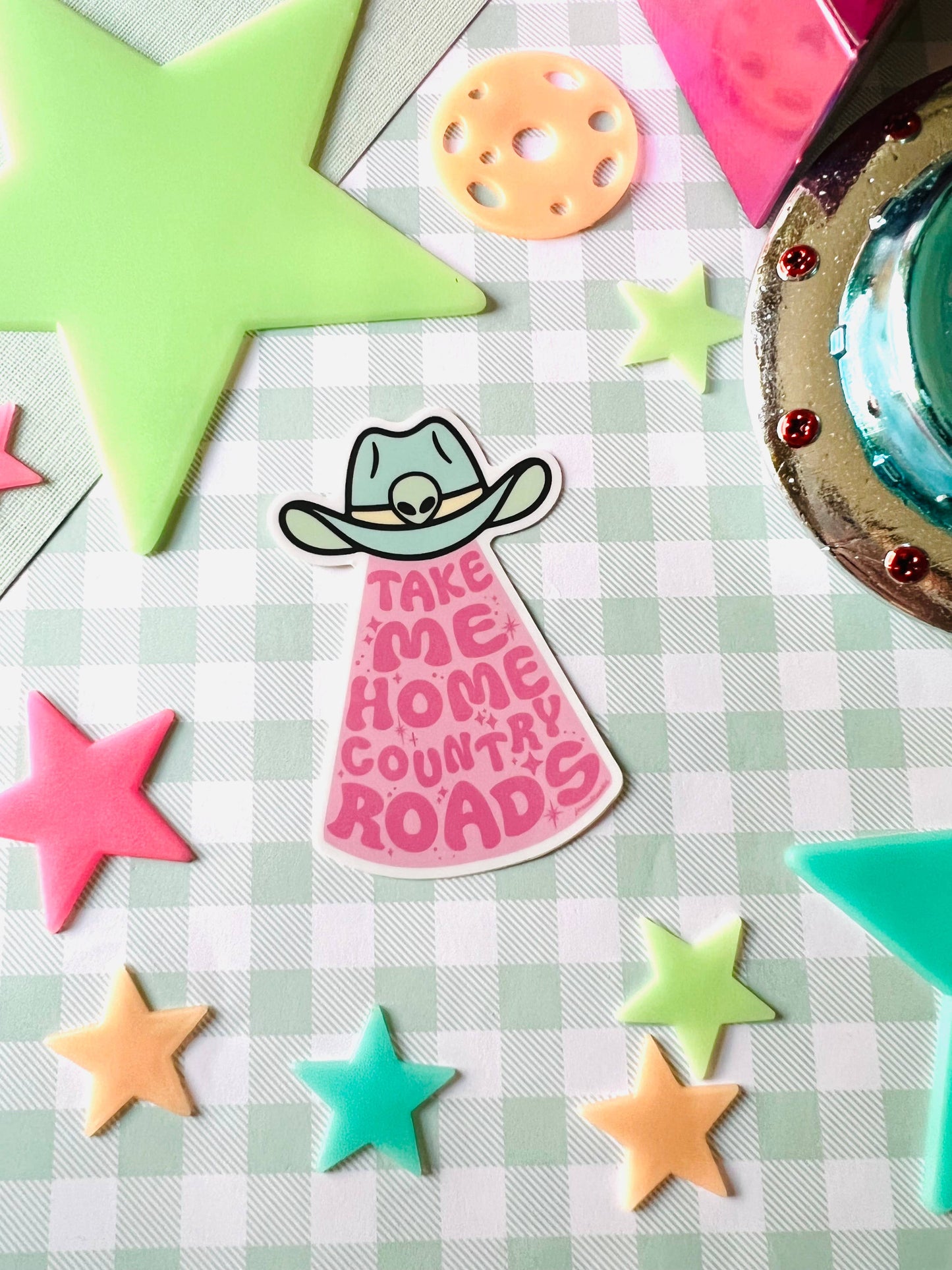 Cowboy Alien Sticker
