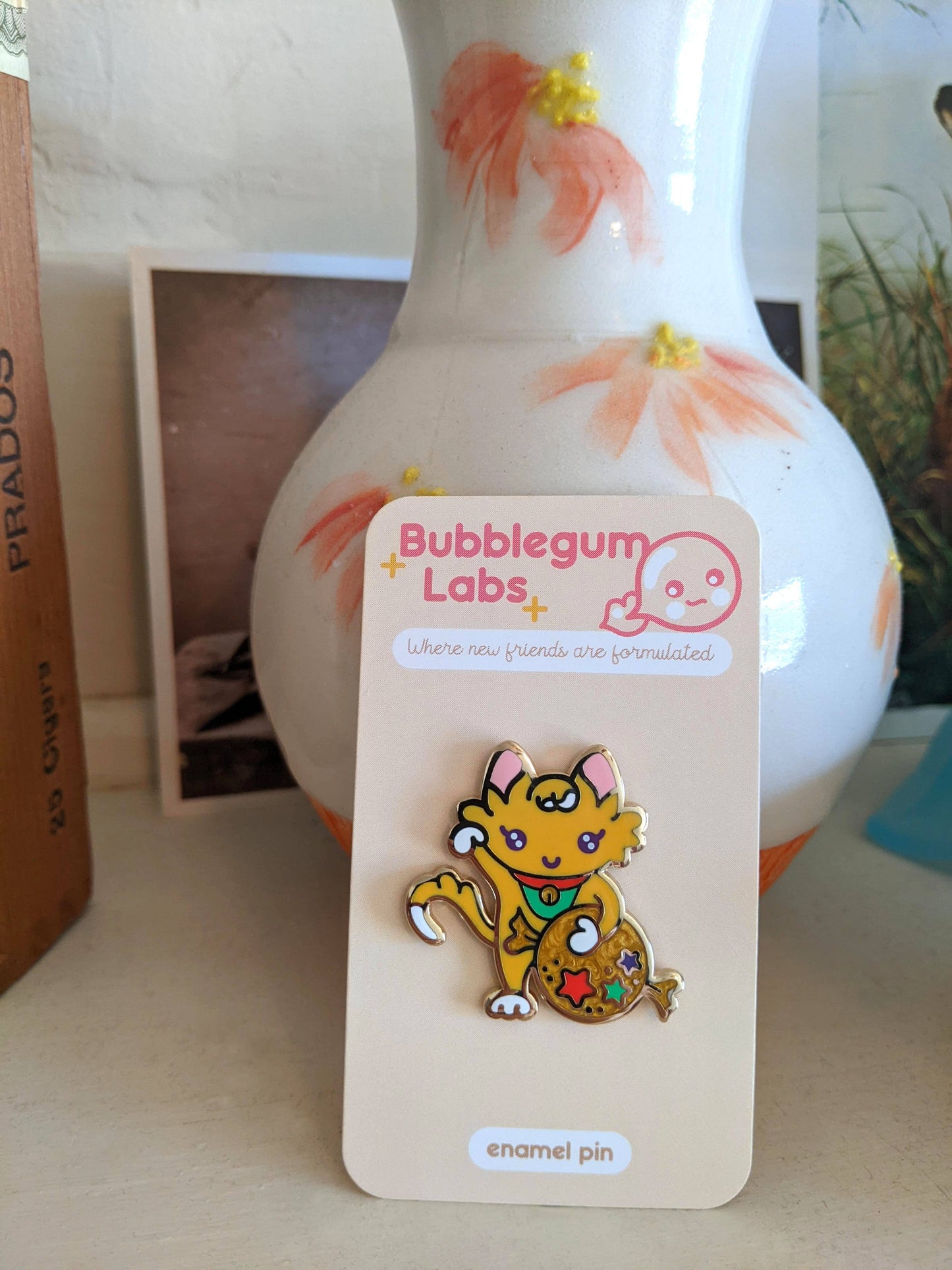 Lucky Orange Cat Enamel Pin