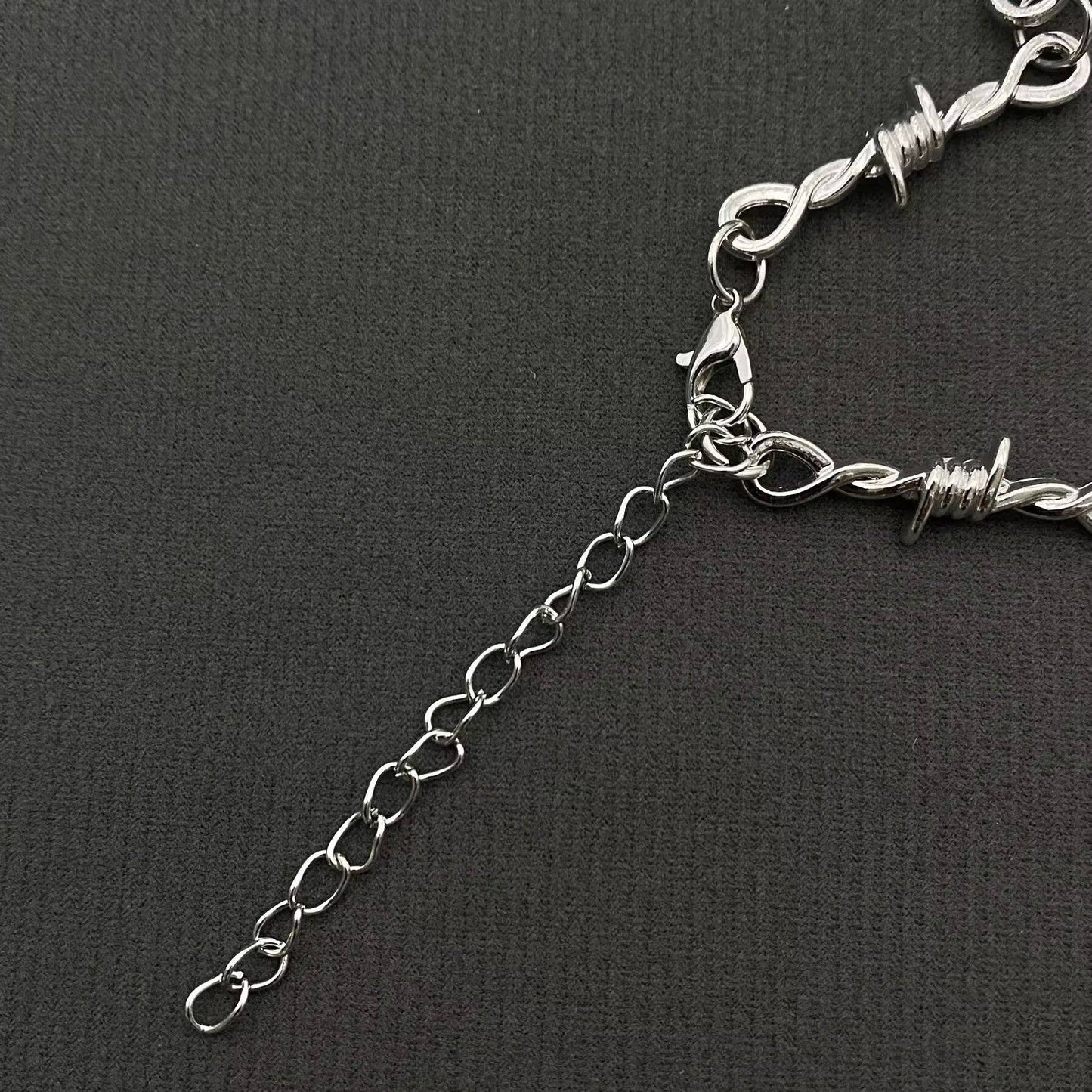 Gothic Purple Thorns Heart Dagger Charm Necklace - GT