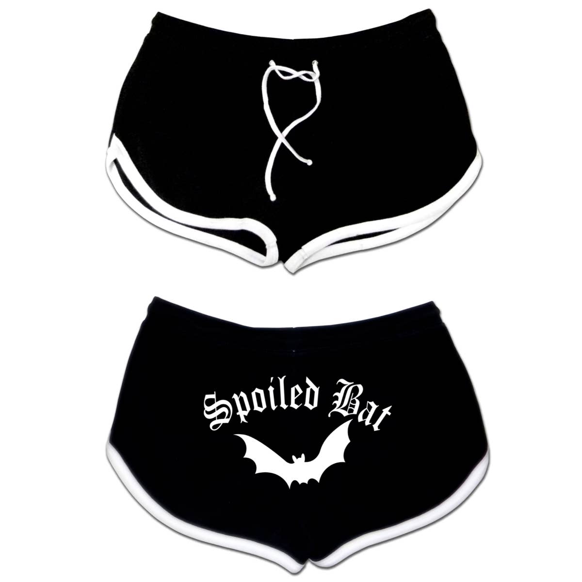 PS1351S-BLACK WHITE | Spoiled Bat - Women's Shorts