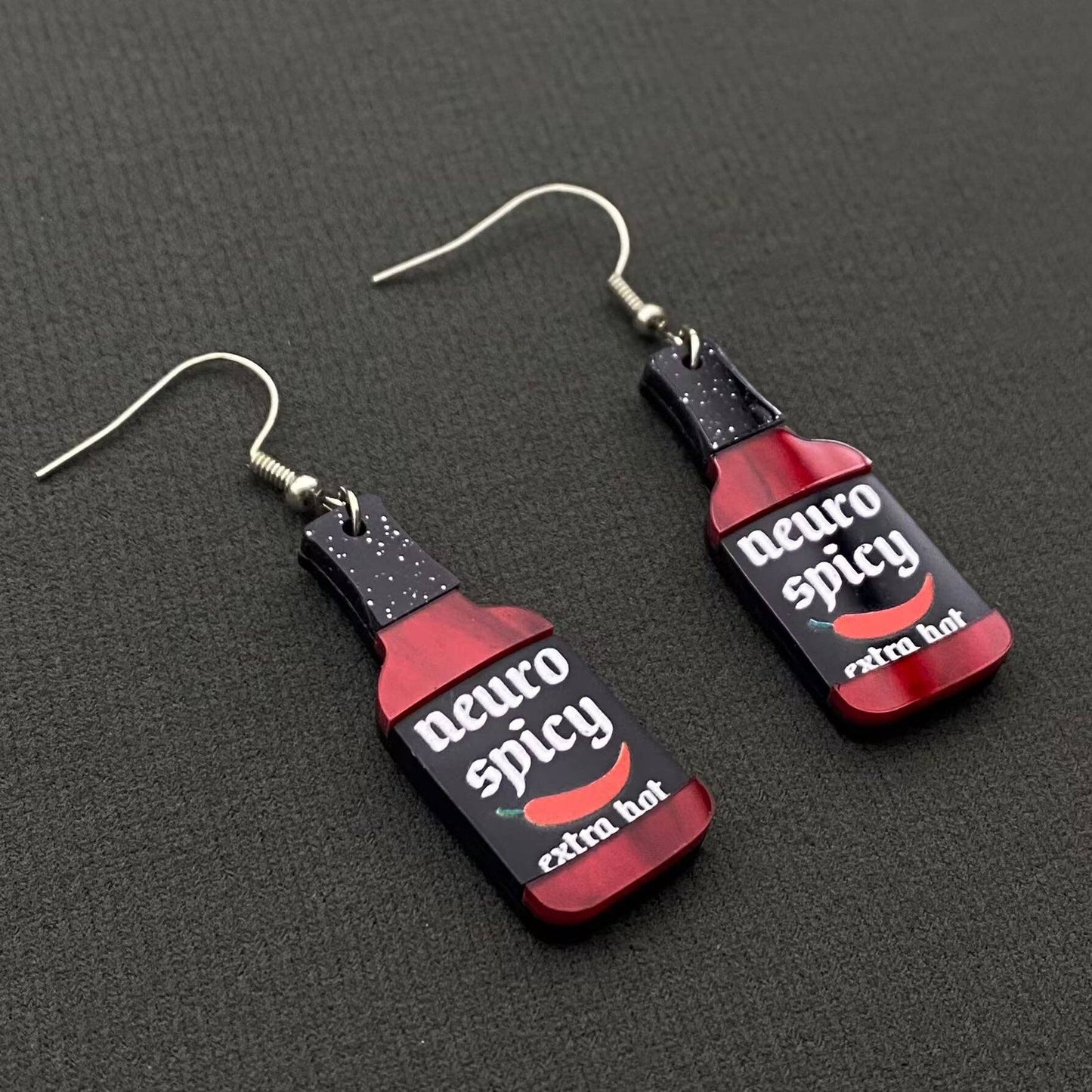 Neuro Spicy Chili Paste Acrylic Dangle Earrings