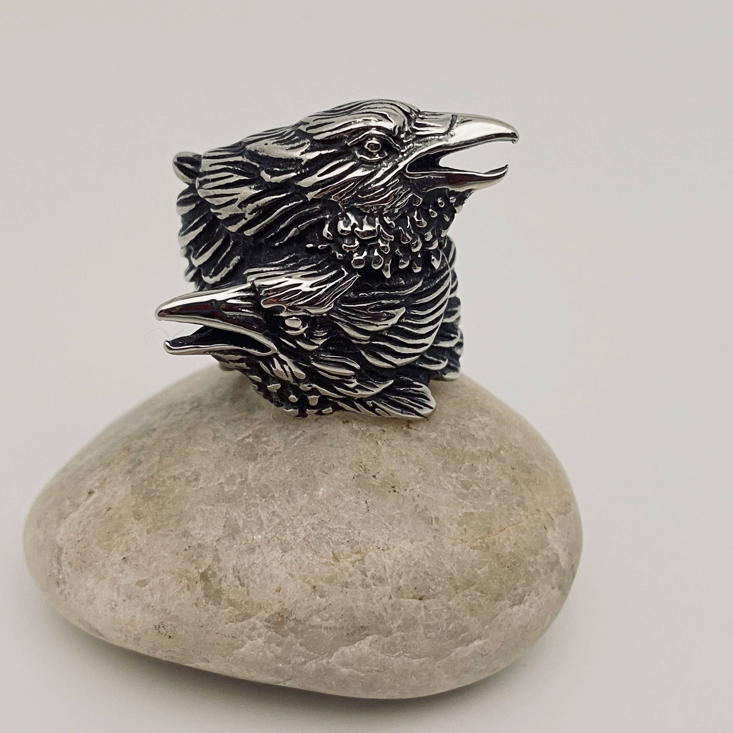 Viking Crow Stainless Steel Ring