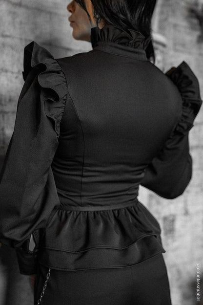 Victorian Ruffle Shoulder Top