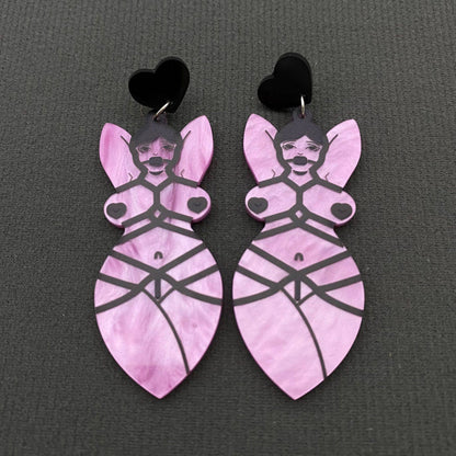 Acrylic Sexy Woman Dangle Earrings