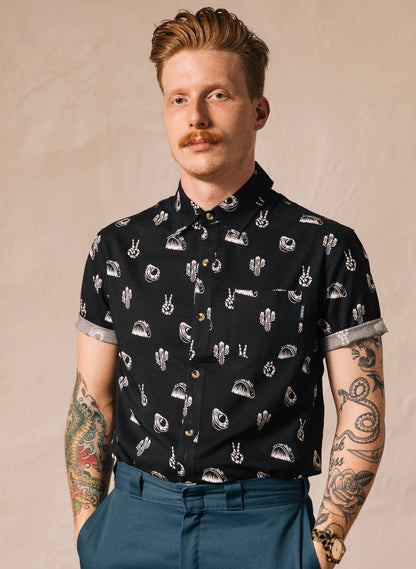 No Problemo Cactus Tacos Button Down Shirt