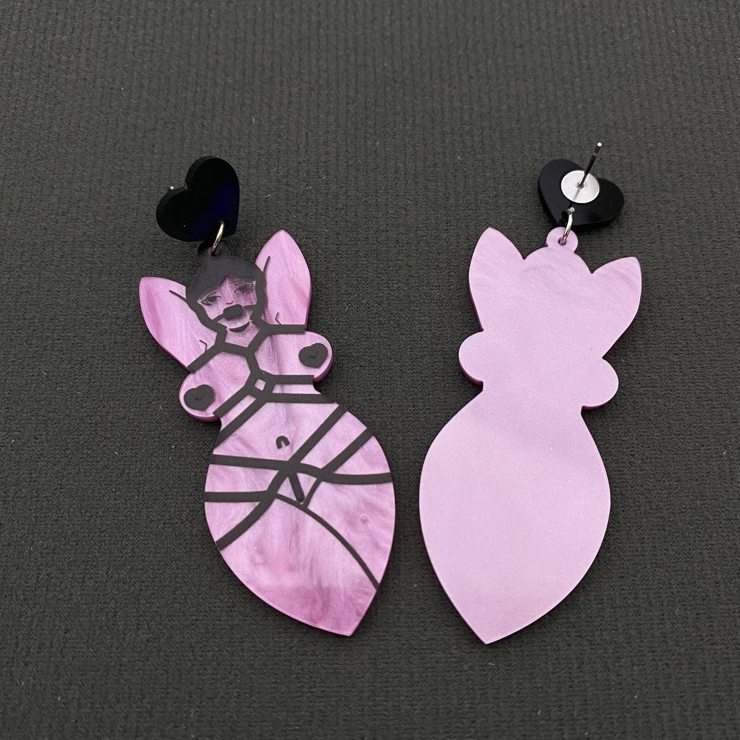Acrylic Sexy Woman Dangle Earrings