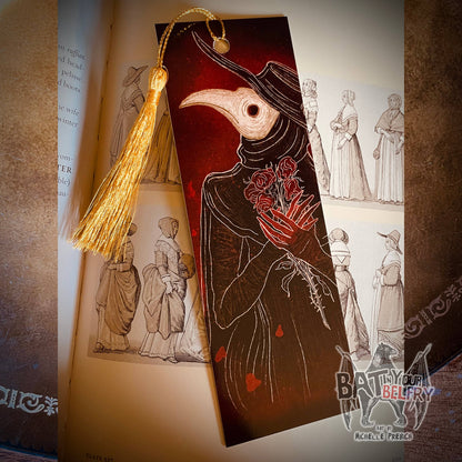 Plague Doctor Bookmark with Gold Tassel