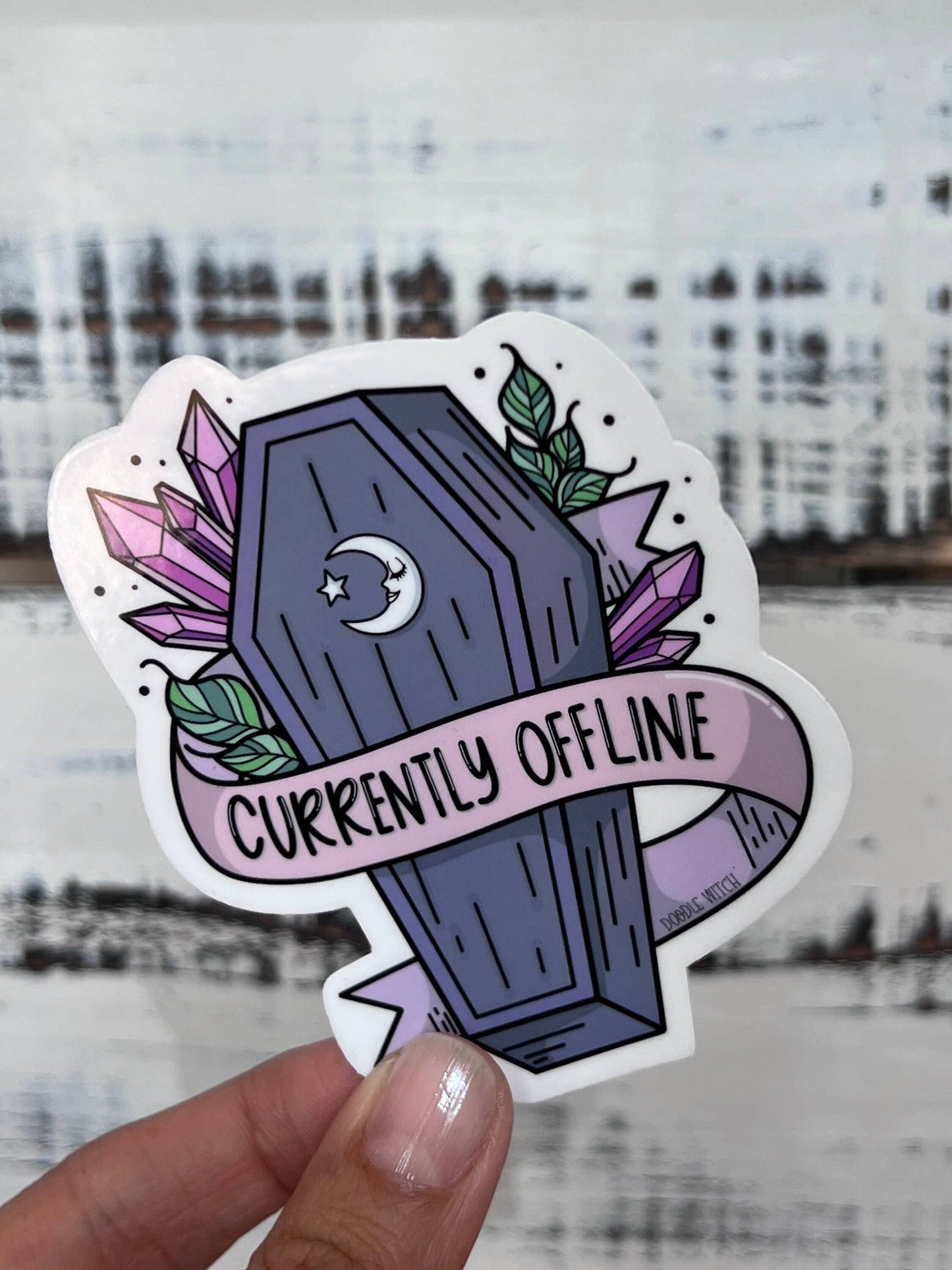 Currently Offline Sticker, Coffin Sticker, Offline Sticker