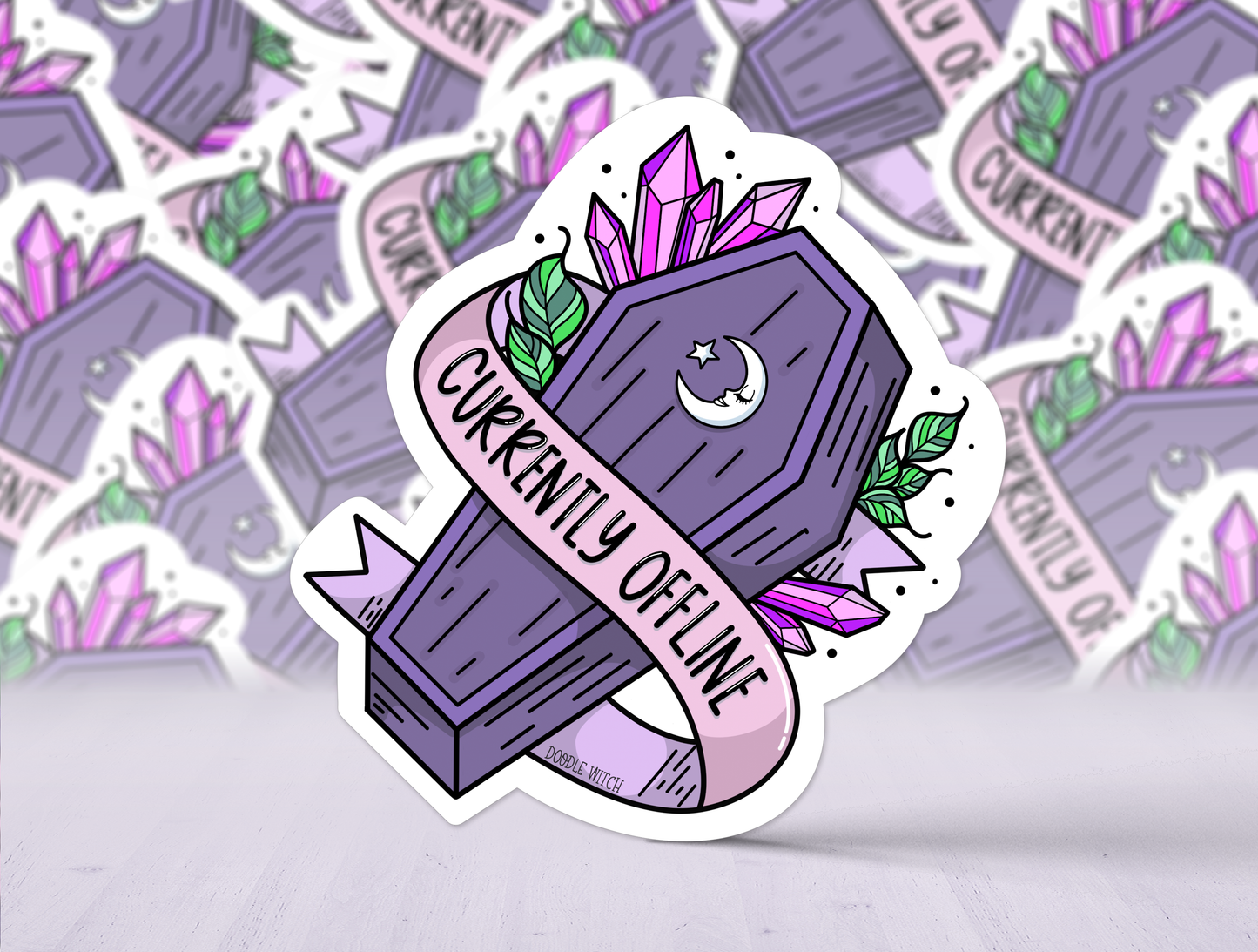 Currently Offline Sticker, Coffin Sticker, Offline Sticker