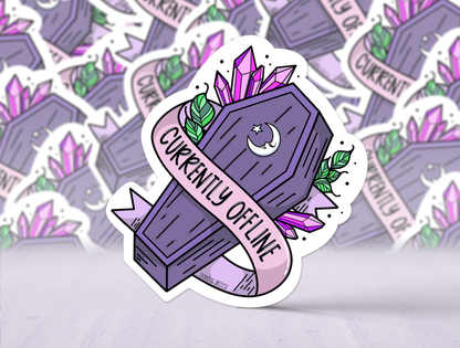 Currently Offline Sticker, Coffin Sticker, Offline Sticker