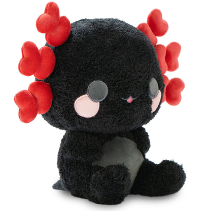 Nola the Nocturnal Axolotl (Cute Kawaii Black Red Soft Plush