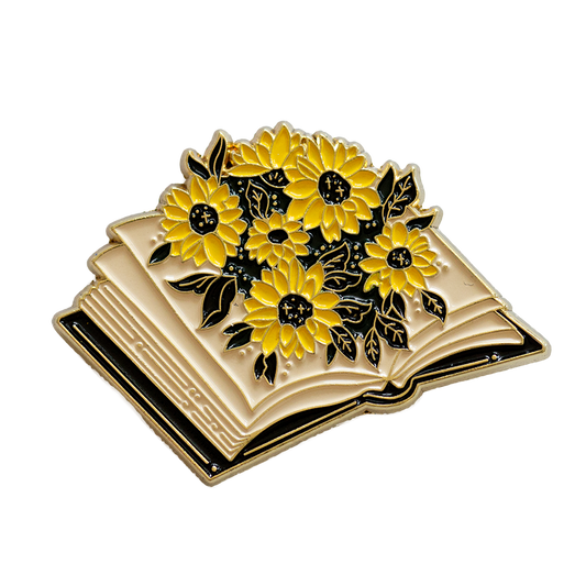 Blooming Sunflower Book Enamel Pin