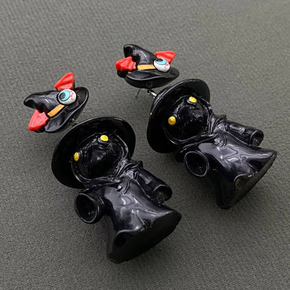 Halloween Resin Plague Doctor Dagnle Earrings