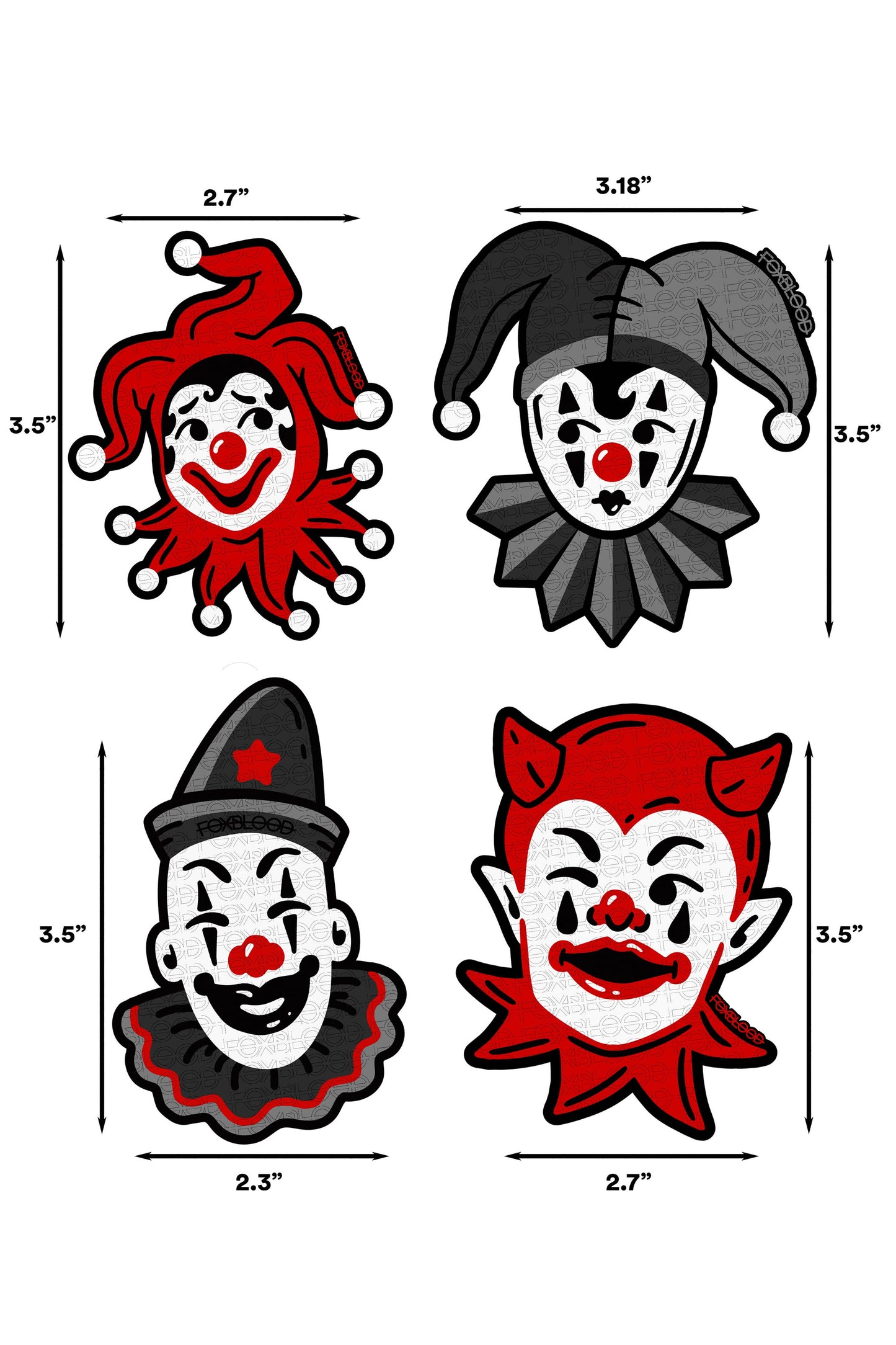 Clown Alley 4pc Sticker Set