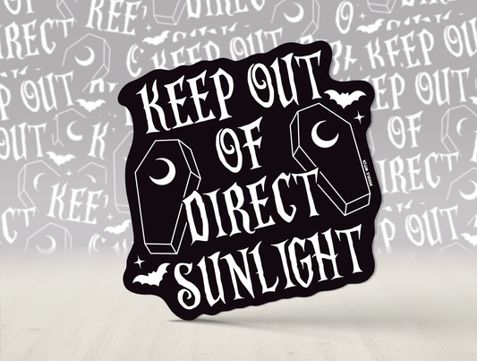 Keep out of Sunlight Sticker, Goth Witch Stickers