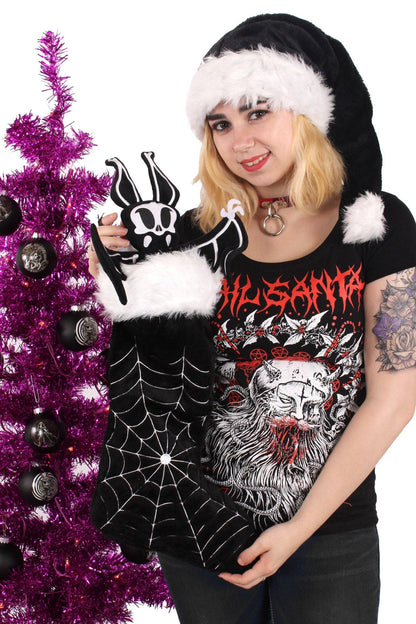 Goth Black Santa Hat