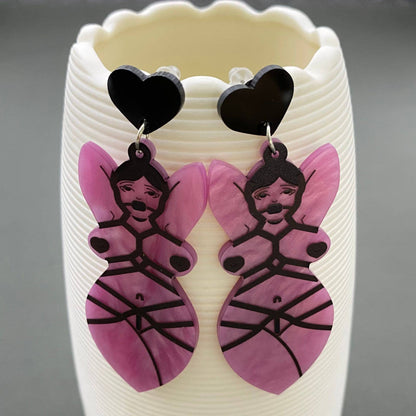Acrylic Sexy Woman Dangle Earrings