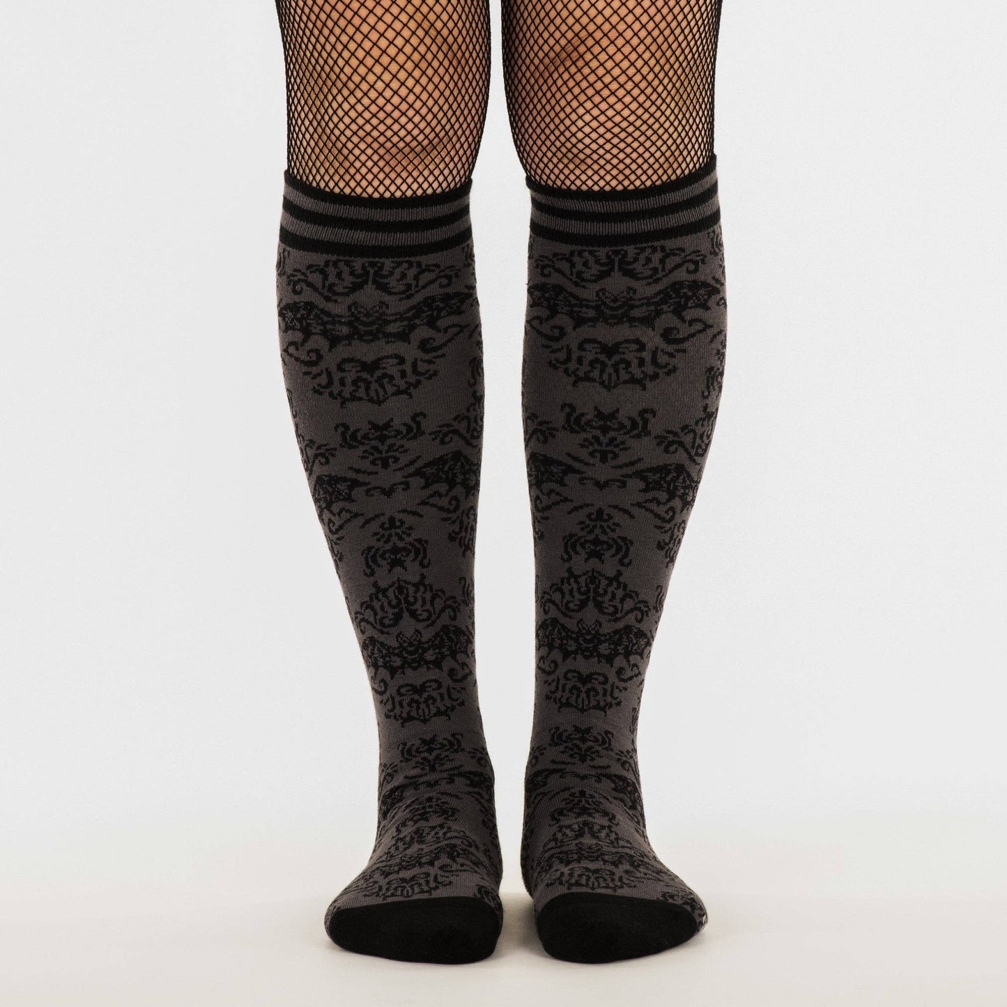 Bat Damask Knee High Socks