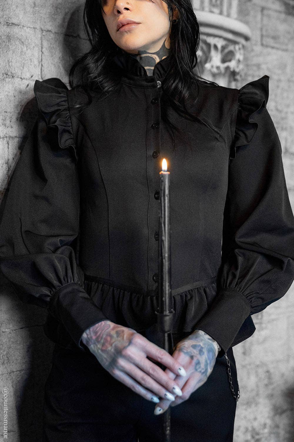 Victorian Ruffle Shoulder Top