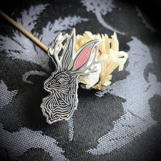 Black Jackalope Hard Enamel Pin