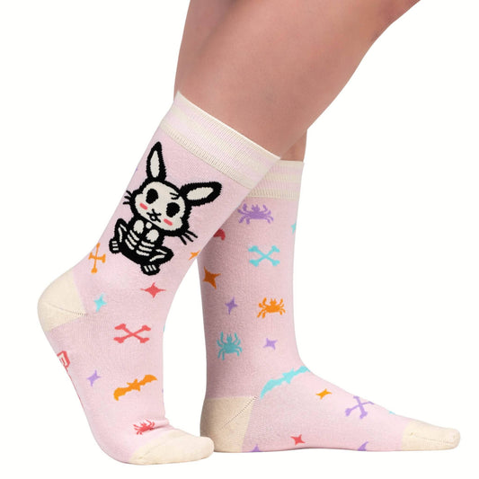 Skelly Bunny Crew Socks