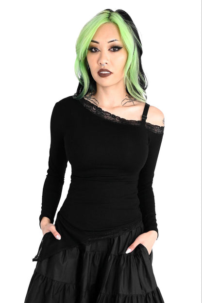 Off the Shoulder Long Sleeve Top