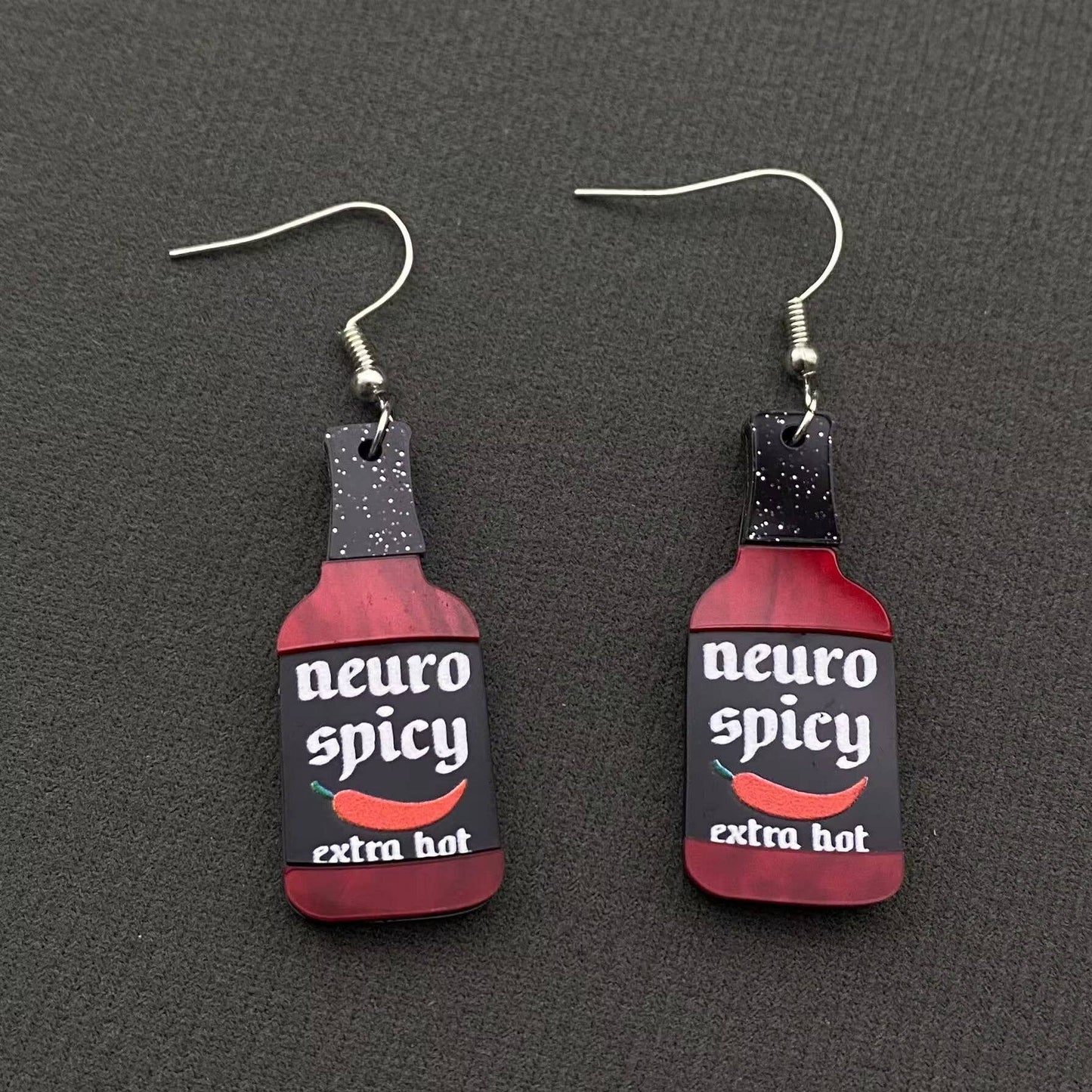 Neuro Spicy Chili Paste Acrylic Dangle Earrings