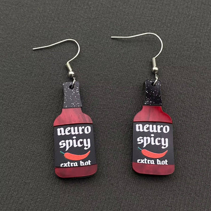 Neuro Spicy Chili Paste Acrylic Dangle Earrings