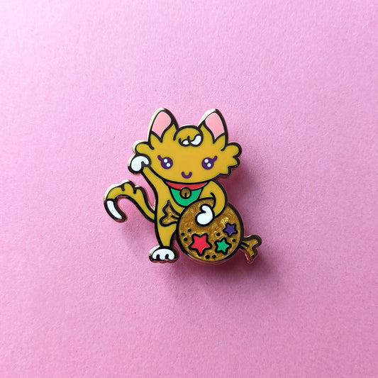 Lucky Orange Cat Enamel Pin