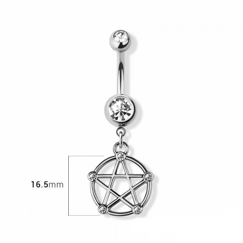 Pentacle Dangle Navel Ring