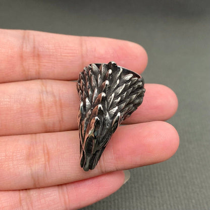 Men's Stainless Steel Wolf Head Ring - MJ/MR