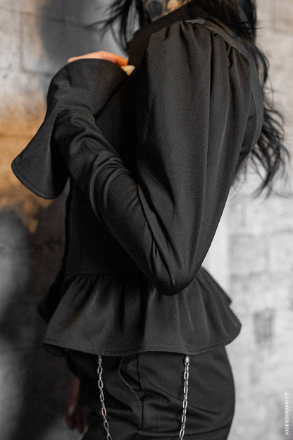Ravenmourne Puff Sleeve Peplum Top