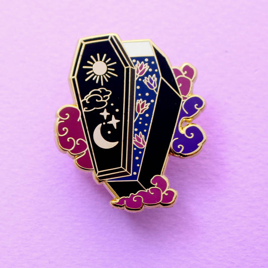 Coffin Enamel Pin