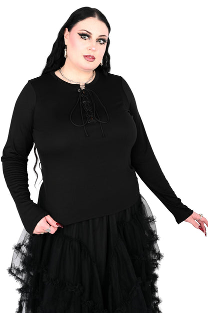 Lace Up Long Sleeve Top