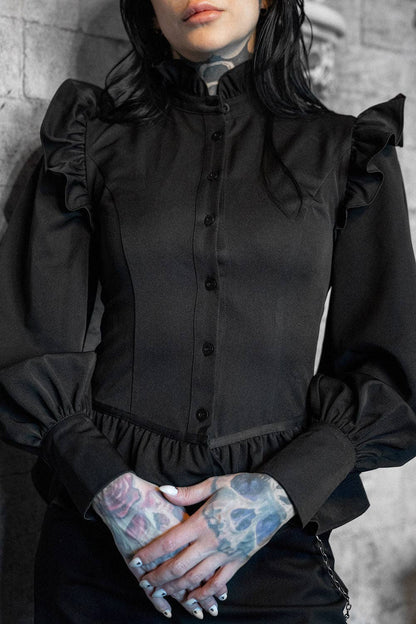 Victorian Ruffle Shoulder Top