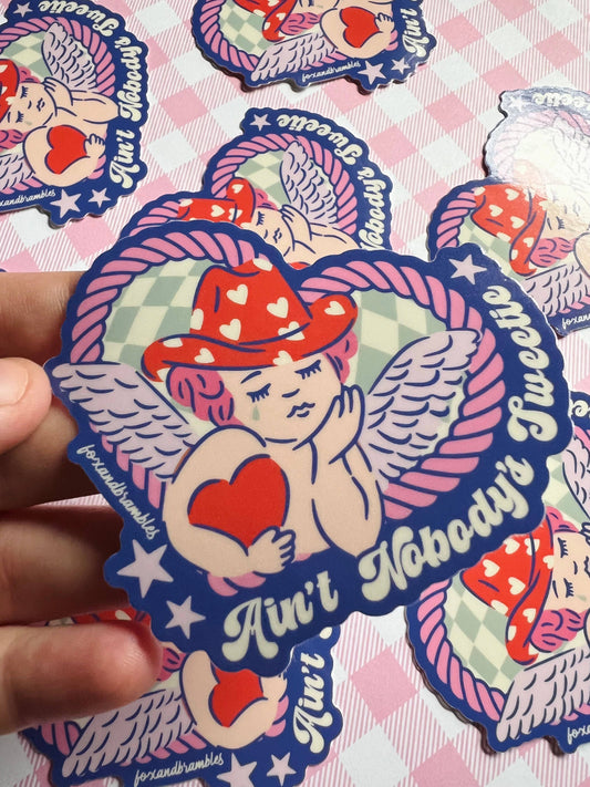 Nobody’s Sweetie Cowboy Cupid Sticker