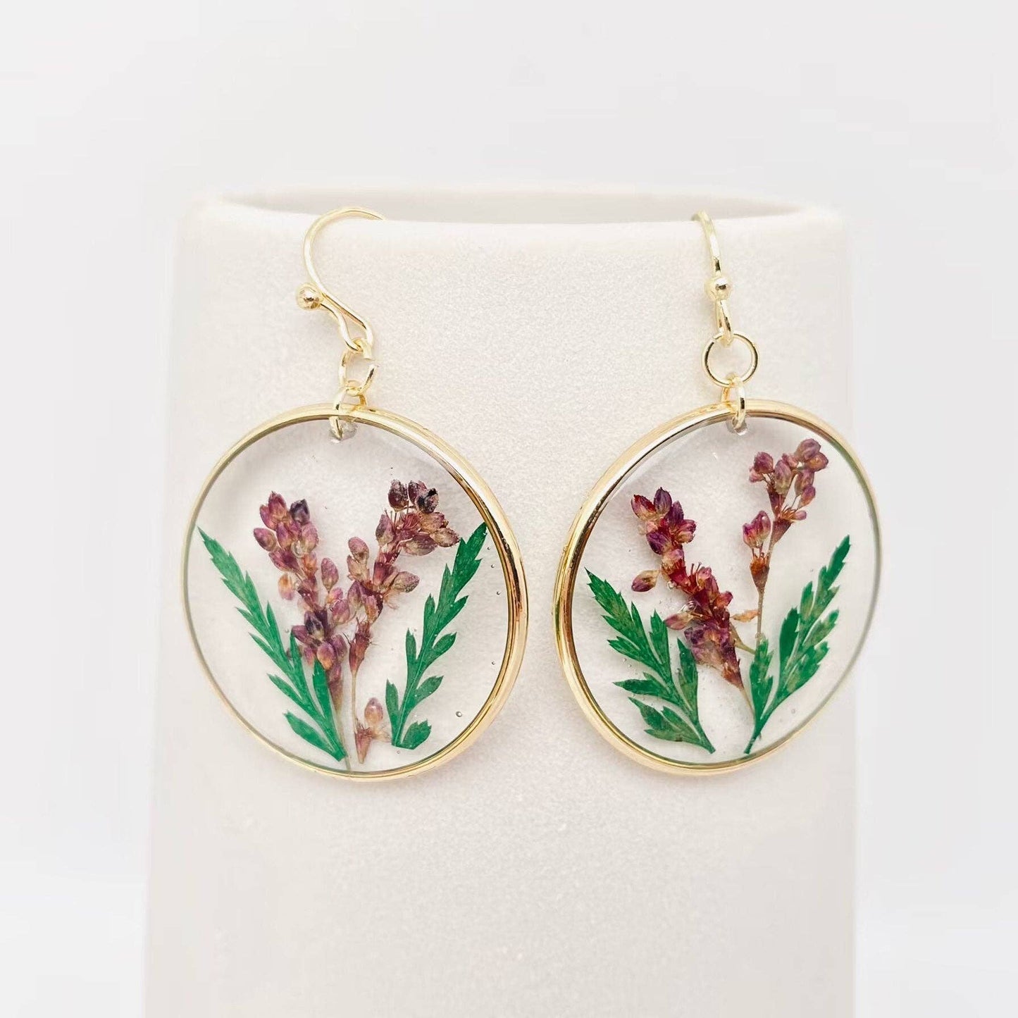 Pressed Dried Flower Earrings